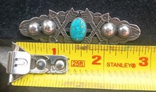 Vintage Fred Harvey Era Native American Navajo Sterling  Turquoise Brooch Pin - Additional view 6