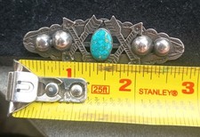 Vintage Fred Harvey Era Native American Navajo Sterling  Turquoise Brooch Pin - Additional view 7