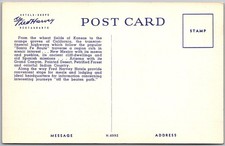Vintage 1940's Postcard Fred Harvey Mileage Chart Between Southwestern Cities - Additional view 1