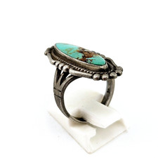 Vintage BELL TRADING POST Sterling Silver and Turquoise Ring Sz 6 - Additional view 2