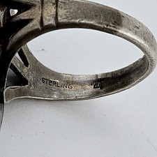 Vintage BELL TRADING POST Sterling Silver and Turquoise Ring Sz 6 - Additional view 4