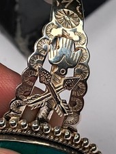 Navajo Fred Harvey Era Turquoise Stone & Sterling Silver Cuff Bracelet Signed... - Additional view 4
