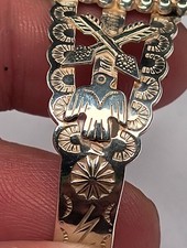 Navajo Fred Harvey Era Turquoise Stone & Sterling Silver Cuff Bracelet Signed... - Additional view 6