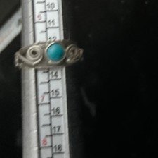 Vintage Fred Harvey Era Pettit Navajo Silver & Turquoise Ring - Size 6 - Additional view 2