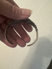 FINE OLDER Vintage Navajo Sterling Silver Turquoise APPLIQUE Bracelet Jewelry - Additional view 1