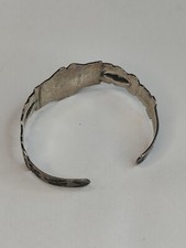 Vintage Fred Harvey Sterling Green Stone Cuff Bracelet - Additional view 5