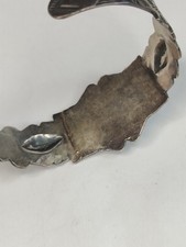 Vintage Fred Harvey Sterling Green Stone Cuff Bracelet - Additional view 6