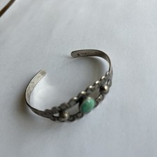Fred Harvey Era Turquoise Lighting Snake Sterling Cuff Bracelet - Additional view 13