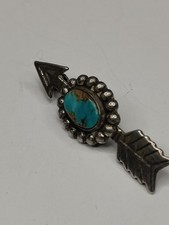 Vintage Fred Harvey Sterling Turquoise Arrow Pin - Additional view 3