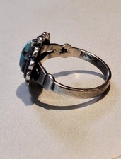 VTG Sterling Silver Fred Harvey ERA Bell Trading Post Turquoise Ring Size 6 - Additional view 1