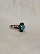 VTG Sterling Silver Fred Harvey ERA Bell Trading Post Turquoise Ring Size 6 - Additional view 2