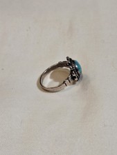 VTG Sterling Silver Fred Harvey ERA Bell Trading Post Turquoise Ring Size 6 - Additional view 3