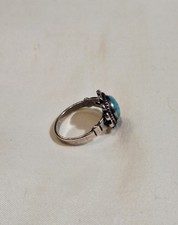 VTG Sterling Silver Fred Harvey ERA Bell Trading Post Turquoise Ring Size 6 - Additional view 4