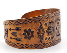 Vintage Native American Copper Fred Harvey Style THUNDERBIRD ARROW Cuff Bracelet - Additional view 1
