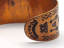 Vintage Native American Copper Fred Harvey Style THUNDERBIRD ARROW Cuff Bracelet - Additional view 2