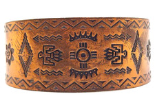 Vintage Native American Copper Fred Harvey Style THUNDERBIRD ARROW Cuff Bracelet