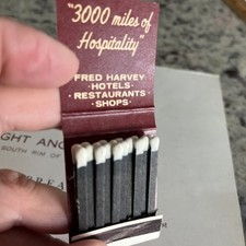 VTG 1963 Fred Harvey Restaurant Menu & 2 Matchbooks Grand Canyon Bright Lodge - Additional view 12