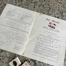 VTG 1963 Fred Harvey Restaurant Menu & 2 Matchbooks Grand Canyon Bright Lodge - Additional view 3