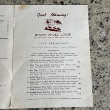 VTG 1963 Fred Harvey Restaurant Menu & 2 Matchbooks Grand Canyon Bright Lodge - Additional view 5