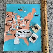 VTG 1963 Fred Harvey Restaurant Menu & 2 Matchbooks Grand Canyon Bright Lodge - Additional view 9