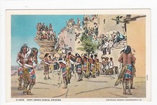 Hopi Snake Dance Ceremony Indian Native American Fred Harvey WB Postcard