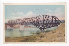 Santa Fe Bridge Over Colorado River Needles California Fred Harvey WB Postcard