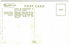 Santa Fe Warbonnet Streamliner Coast Range Train Postcard 1953 - Fred Harvey - Additional view 2