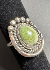 Vintage Fred Harvey Era Turquoise Sterling Siler ring Sz 7 - Additional view 1