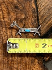 Vintage 1930s Fred Harvey Era Native American Silver Turquoise Dog Horse Brooch - Additional view 1