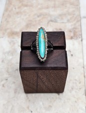 Vintage Native American Sterling Silver Turquoise Ring – Fred Harvey Era Ring - Additional view 2