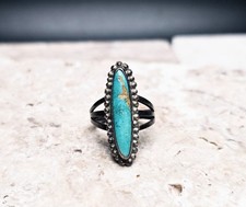 Vintage Native American Sterling Silver Turquoise Ring – Fred Harvey Era Ring