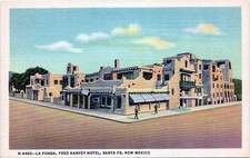 LA FONDA FRED HARVEY HOTEL santa fe nm antique postcard new mexico 1940s