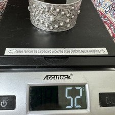 Old Fred Harvey Era Navajo Repousse&Stamped Sterling Silver Cuff Bracelet 52g - Additional view 9