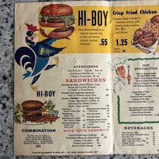 Vintage 1961 BLUE ROOSTER Diner Menu Kansas City MO Fred Harvey Blue Ridge Ctr. - Additional view 2