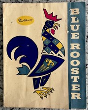 Vintage 1961 BLUE ROOSTER Diner Menu Kansas City MO Fred Harvey Blue Ridge Ctr.