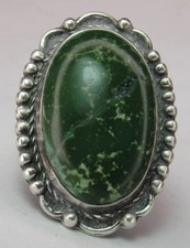 Fred Harvey Era Navajo Sterling Silver Cerrillos Turquoise SNAKE Stamped Ring s6 - Additional view 2