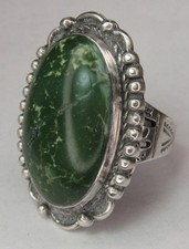 Fred Harvey Era Navajo Sterling Silver Cerrillos Turquoise SNAKE Stamped Ring s6 - Additional view 12