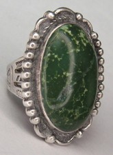 Fred Harvey Era Navajo Sterling Silver Cerrillos Turquoise SNAKE Stamped Ring s6 - Additional view 13