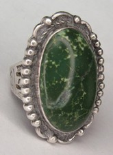Fred Harvey Era Navajo Sterling Silver Cerrillos Turquoise SNAKE Stamped Ring s6 - Additional view 14