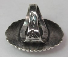 Fred Harvey Era Navajo Sterling Silver Cerrillos Turquoise SNAKE Stamped Ring s6 - Additional view 15