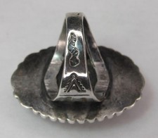 Fred Harvey Era Navajo Sterling Silver Cerrillos Turquoise SNAKE Stamped Ring s6 - Additional view 16