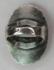 Fred Harvey Era Navajo Sterling Silver Cerrillos Turquoise SNAKE Stamped Ring s6 - Additional view 19