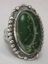 Fred Harvey Era Navajo Sterling Silver Cerrillos Turquoise SNAKE Stamped Ring s6 - Additional view 3