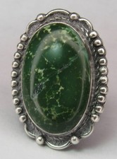 Fred Harvey Era Navajo Sterling Silver Cerrillos Turquoise SNAKE Stamped Ring s6 - Additional view 10