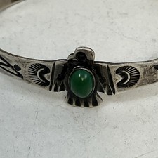 FRED HARVEY ERA LADIES WRIST NAVAJO INDIAN SILVER TURQUOISE CUFF BRACELET 5.5” - Additional view 1