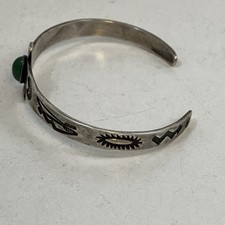 FRED HARVEY ERA LADIES WRIST NAVAJO INDIAN SILVER TURQUOISE CUFF BRACELET 5.5” - Additional view 3