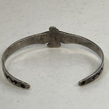 FRED HARVEY ERA LADIES WRIST NAVAJO INDIAN SILVER TURQUOISE CUFF BRACELET 5.5” - Additional view 4