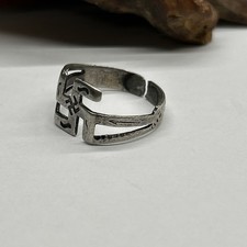 OLD Navajo Whirling Logs Etched Ring Sterling Silver Fred Harvey Era Rare - Additional view 5