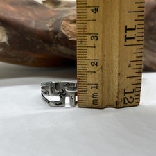 OLD Navajo Whirling Logs Etched Ring Sterling Silver Fred Harvey Era Rare - Additional view 6