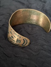 Fred Harvey Copper Cuff Bracelet Wheeler Manufacturing WMCO Navajo Symbols - Additional view 3